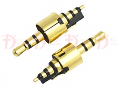 2.5五級6.0盤21L鍍金黑膠耳機(jī)插頭