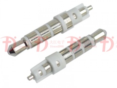 耳機插頭 -3.5mm四級4.5膠盤 23.5L 鍍鎳白膠